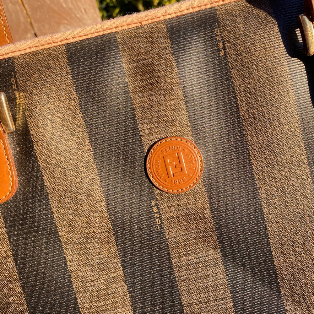 Fendi Pequin Striped shoulder Tote Bag - Picture 6 of 14